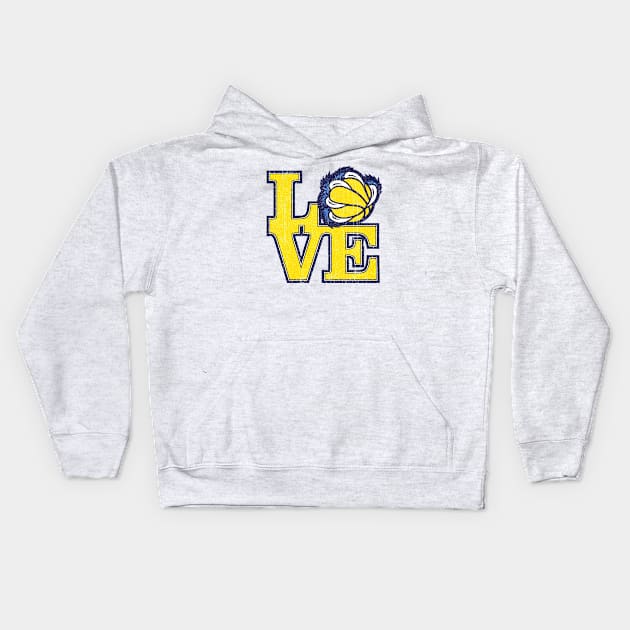 Love Memphis Basketball (Variant) Kids Hoodie by huckblade